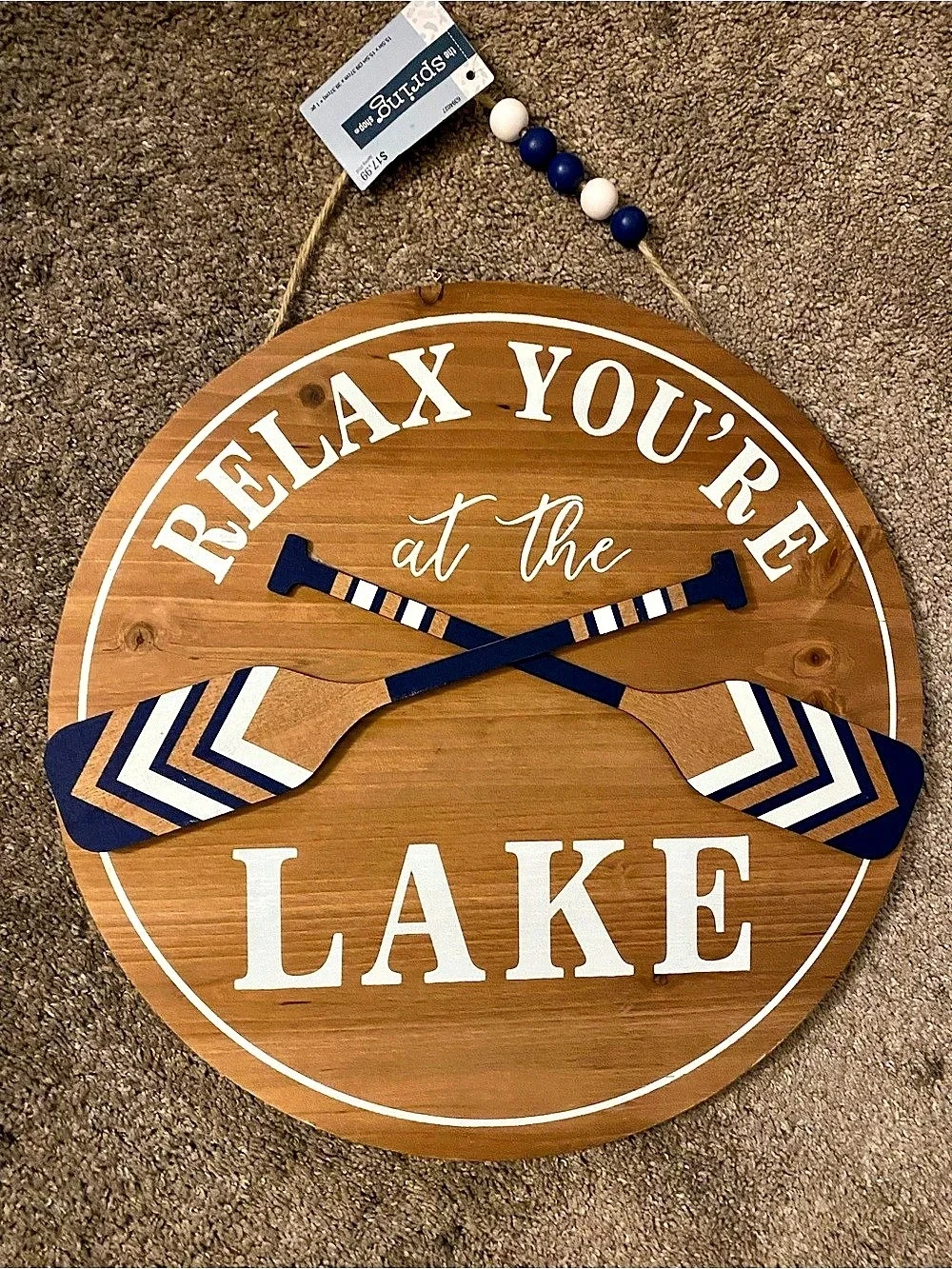Relax You're at the Lake Wall Sign
